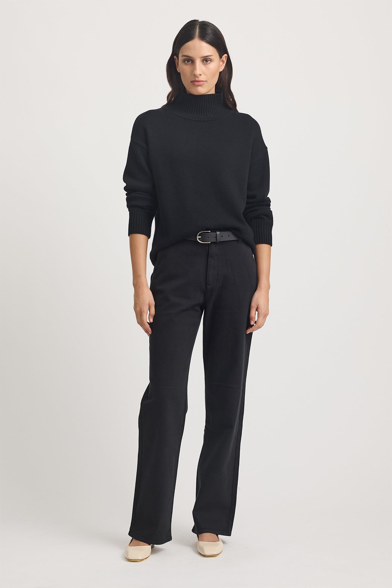 Funnel Neck Jumper | Black