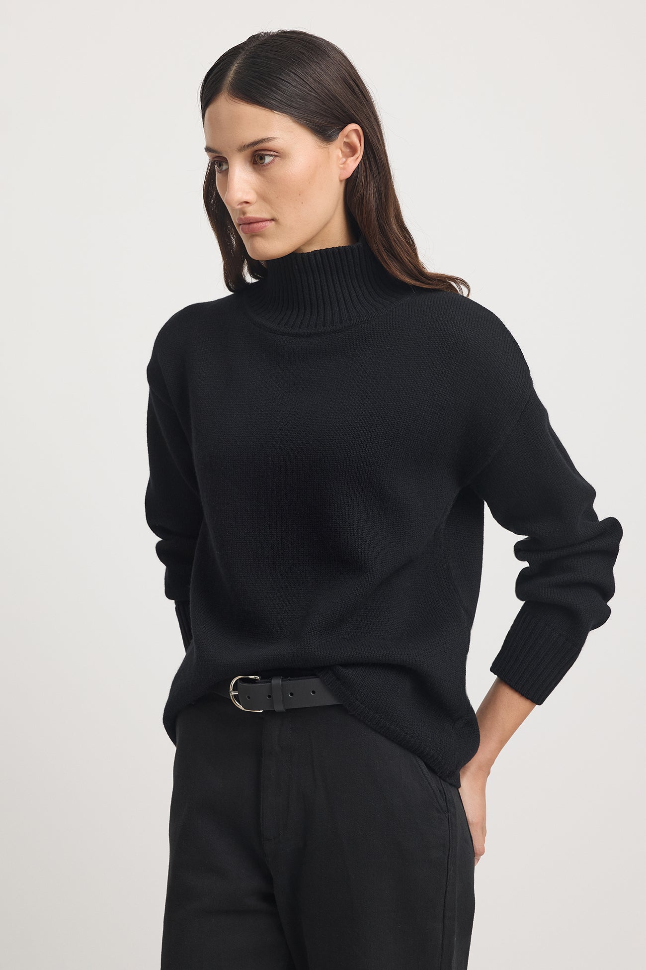 Funnel Neck Jumper | Black