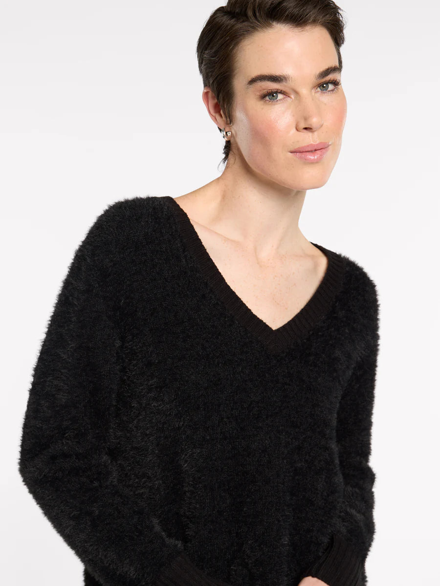 Fluffy V Neck Sweater