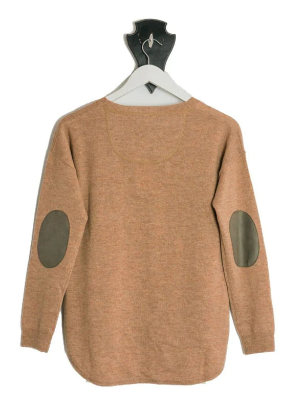 Cinnamon Swing Jumper with Brown Patches - Bow & Arrow - Beechworth Emporium