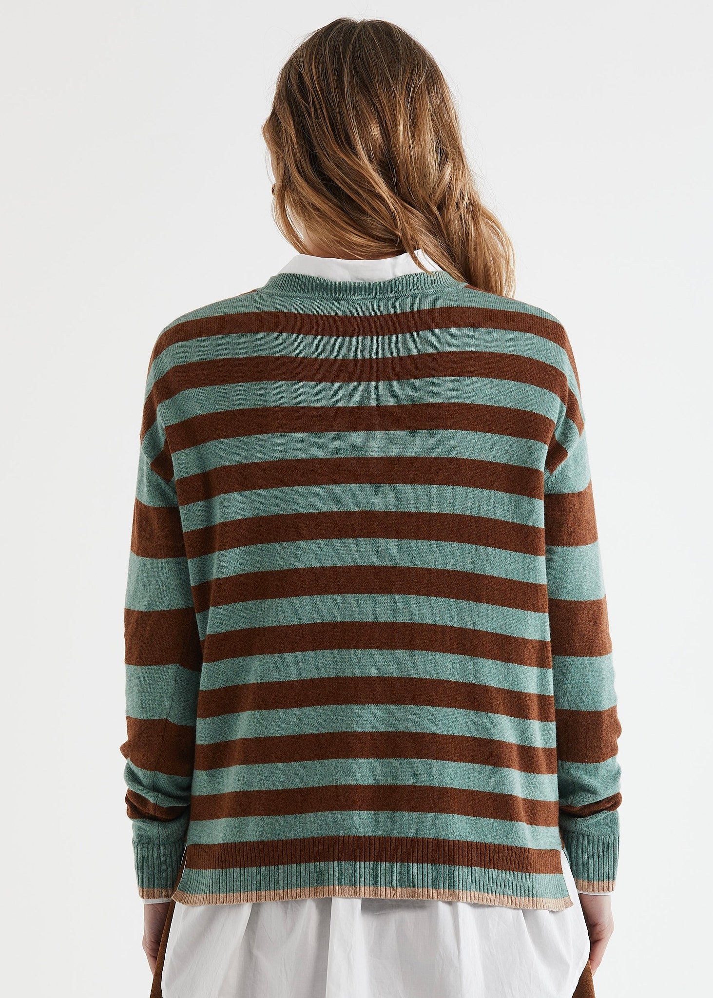 Block Stripe Crew | Moss